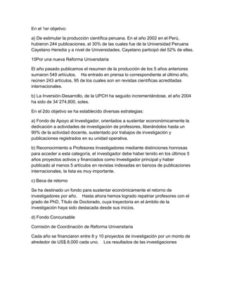 Realidad universitaria en el peru