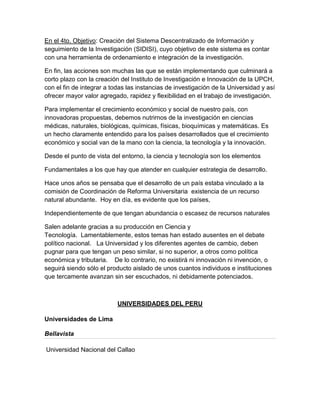 Realidad universitaria en el peru