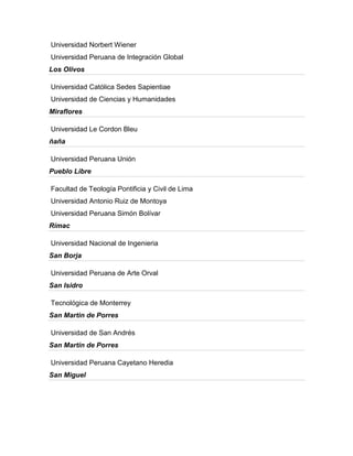 Realidad universitaria en el peru