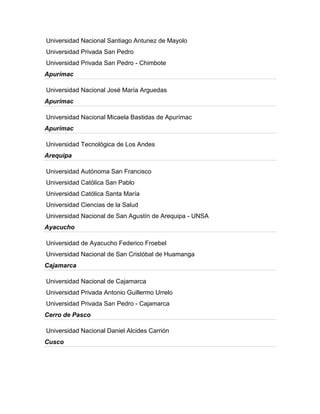 Realidad universitaria en el peru