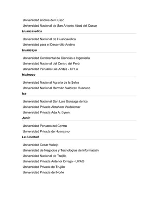 Realidad universitaria en el peru