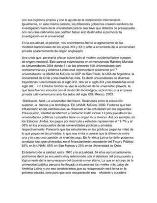 Realidad universitaria en el peru