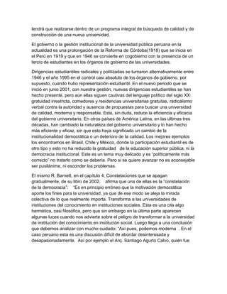 Realidad universitaria en el peru