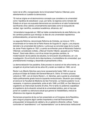 Realidad universitaria en el peru