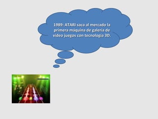1989: ATARI saca al mercado la primera máquina de galería de vídeo juegos con tecnología 3D.  