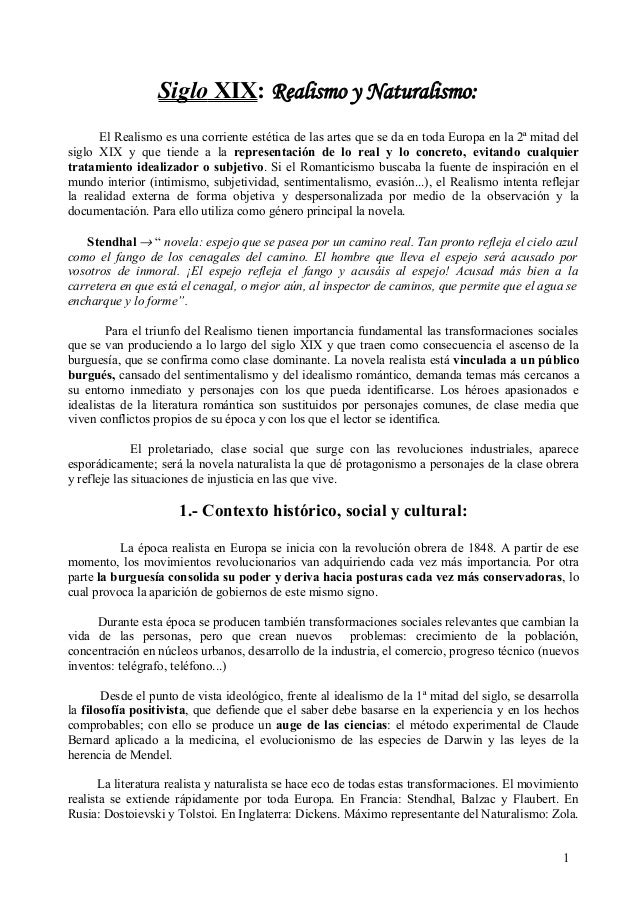 La Novela Realista Y Naturalista