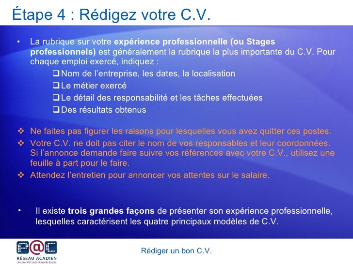 Realiser Un Bon Cv