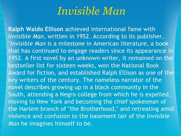 the life and writing career of ralph waldo ellison the life and writing career of ralph waldo ellison