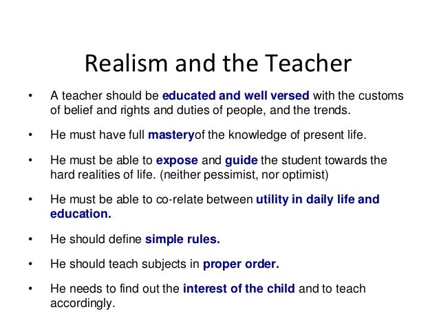 importance of realism in education essay