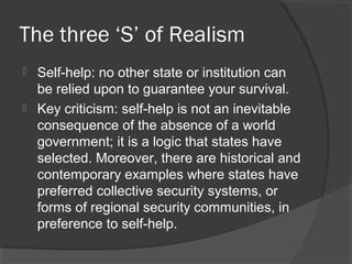 Realism Theory of IR