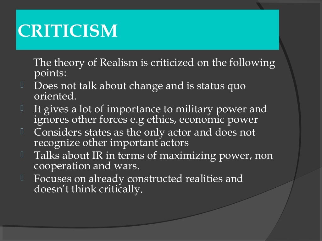 Realism Theory of IR