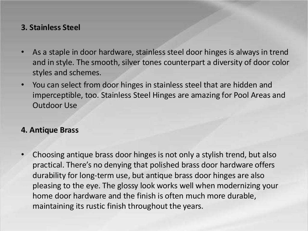 Advice How do I choose a door hinges?