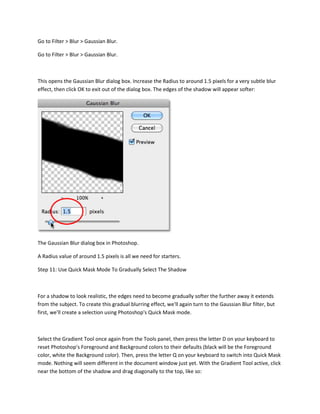 Realistic cast shadow effect in photoshop | PDF