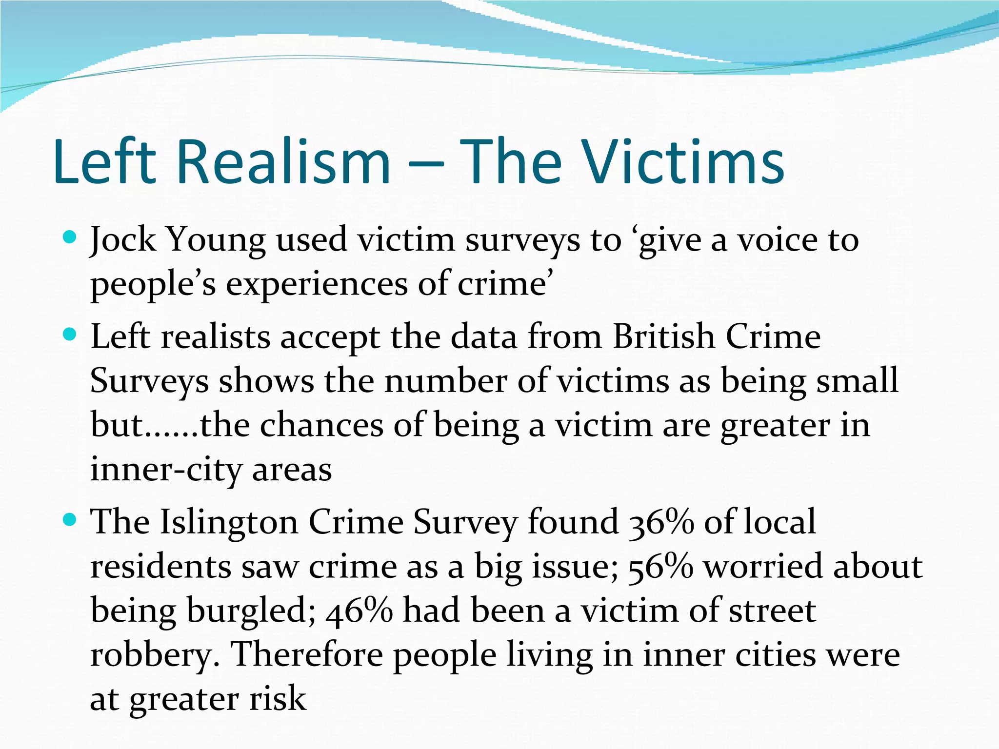 Realist perspectives of crime | PPT