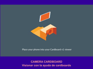 Visionar con la ayuda de cardboards
CAMERA CARDBOARD
 
