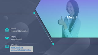 Merci !
Website
www.smals.be
www.smalsresearch.be/
Phone
+3227875928
Email
research@smals.be
 