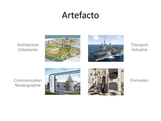 Artefacto
Architecture
Urbanisme
Communication
Muséographie
Transport
Industrie
Formation
 