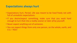 Life Expectations Examples Realities of life | PPTX