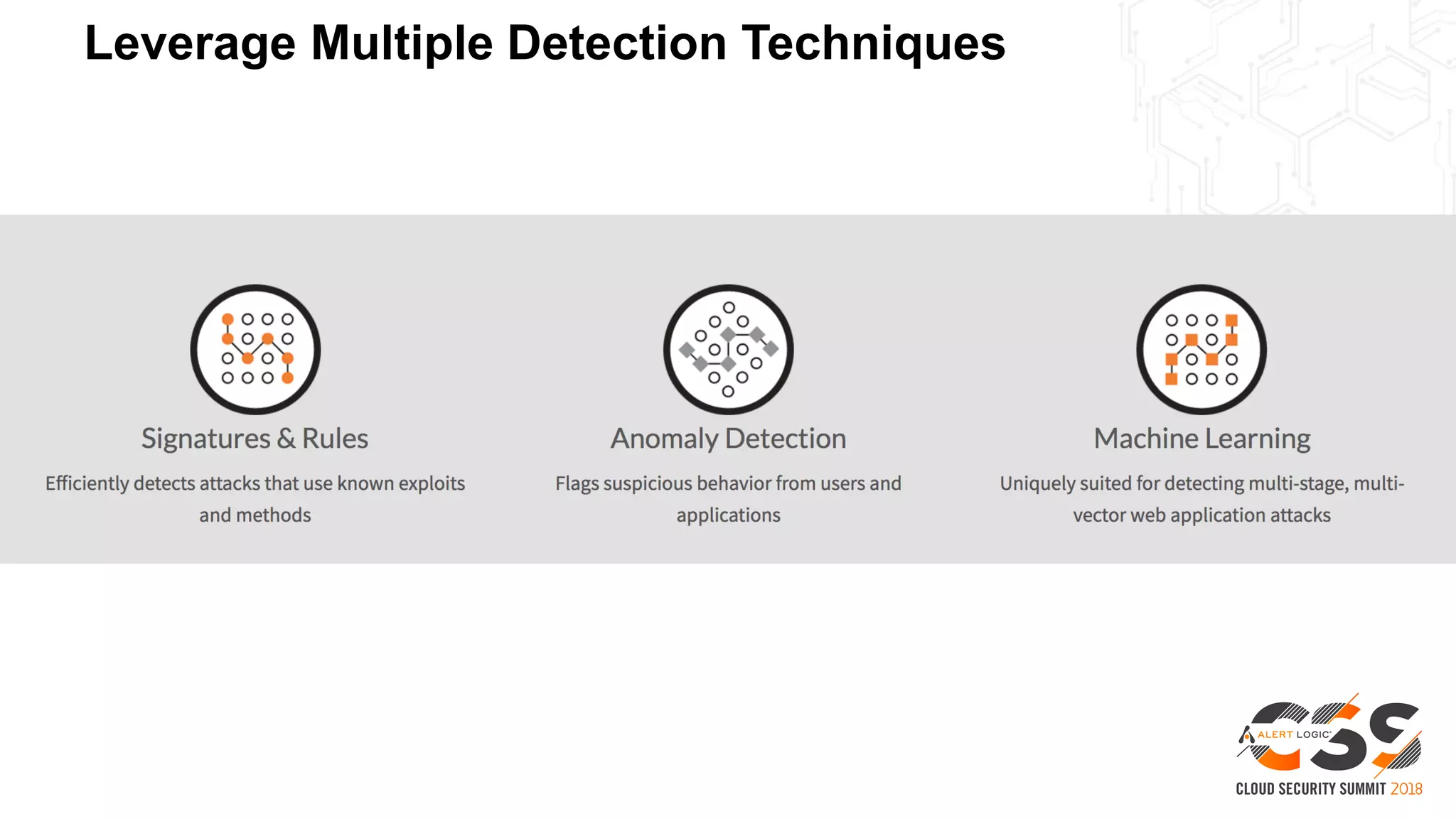 Leverage Multiple Detection Techniques
 
