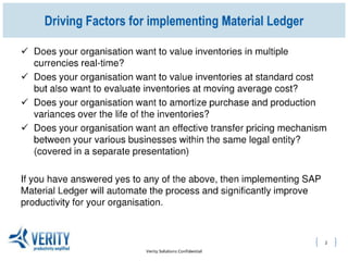 TABLE OF CONTENTS
MATERIAL LEDGER OVERVIEW 3
MATERIAL LEDGER VALUATION 12
8 TRADITIONAL VALUATION APPROACHES
19 ACTUAL COS...