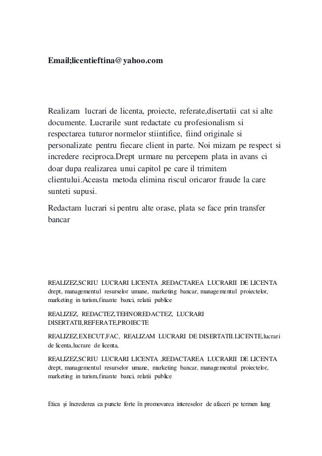 Realizez Redactez Tehnoredactez Lucrari Disertatii Referate Proiecte