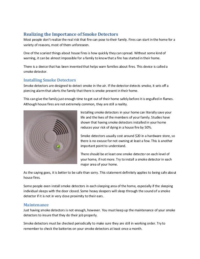 Realizing The Importance Of Smoke Detectors
