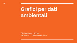 Grafici per dati
ambientali
Giulia Annovi - SISSA
ARPA FVG - 19 dicembre 2017
 