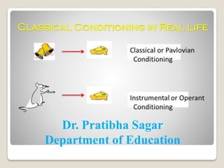 Classical Conditioning in Real Life
Dr. Pratibha Sagar
Department of Education
 