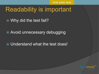 Unit testing frameworksNUnitxUnitMSTestGallio (MbUnit)NBehaveList of unit testing frameworks: http://en.wikipedia.org/wiki/List_of_unit_testing_frameworksTools
