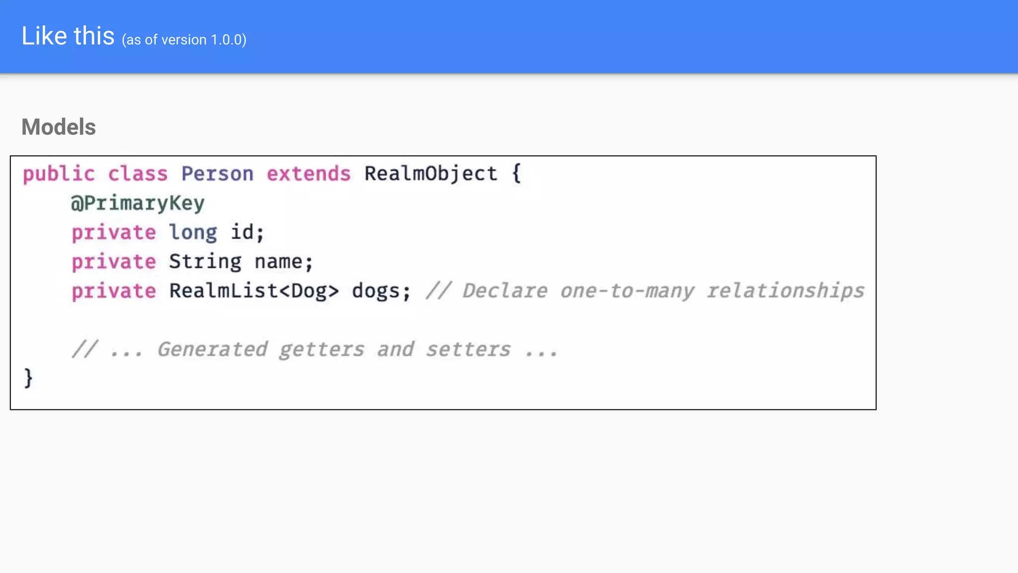 Like this (as of version 1.0.0)
Models
 