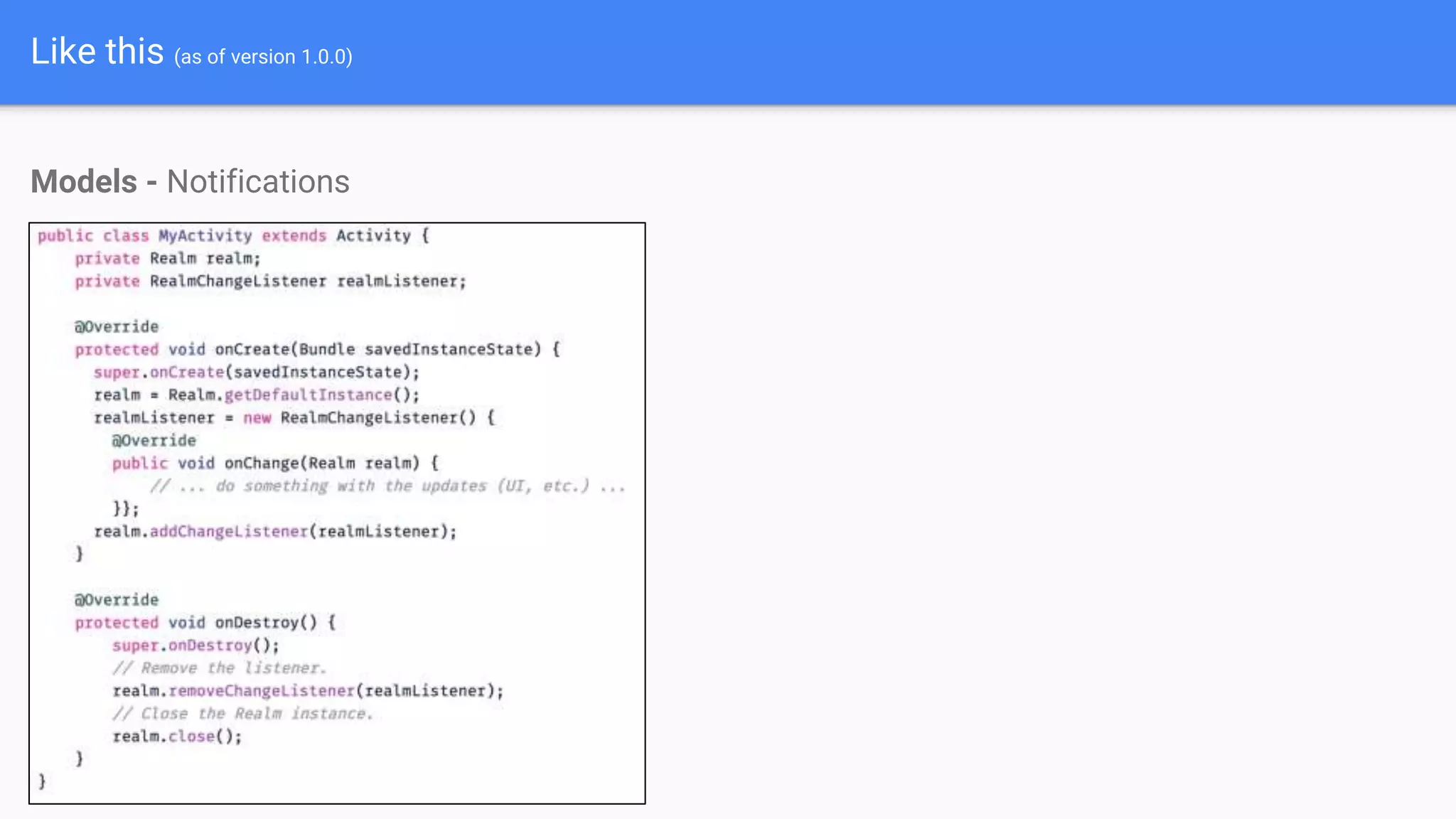 Like this (as of version 1.0.0)
Models - Notifications
 