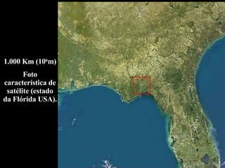 1.000 Km (10 6 m) Foto característica de satélite (estado da Flórida USA). 