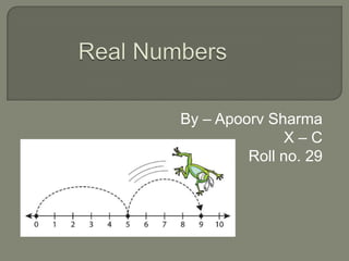 Real Numbers By – ApoorvSharma X – C Roll no. 29 