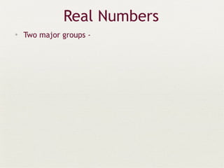 Real numbers
