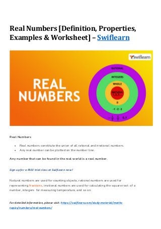 Real Numbers: Definition, Examples And Properties – MNQJCP