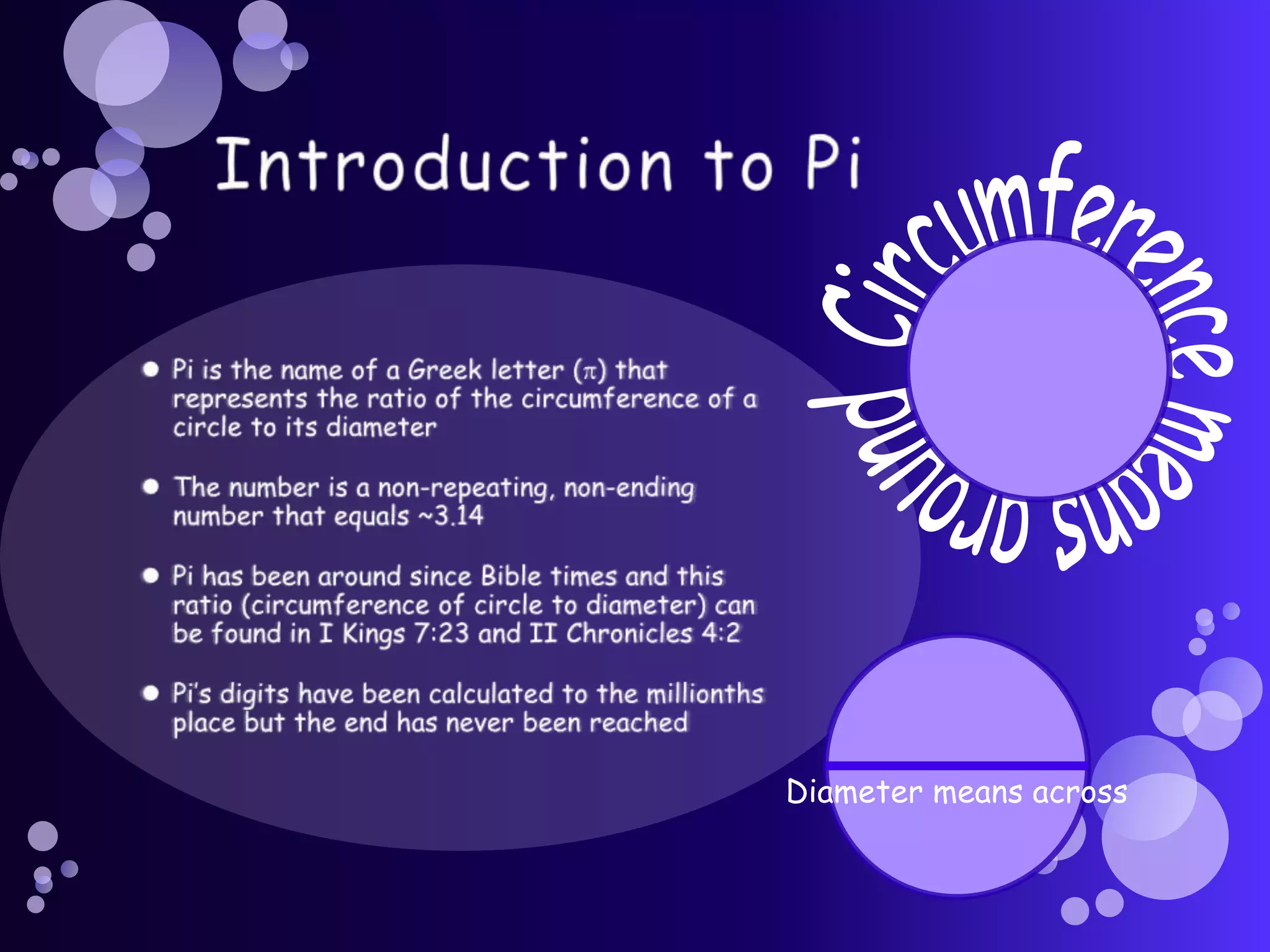 Diameter means across
 
