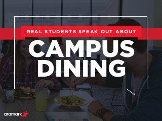 REAL STUDENTS SPEAK OUT ABOUT
CAMPUS
DINING
 