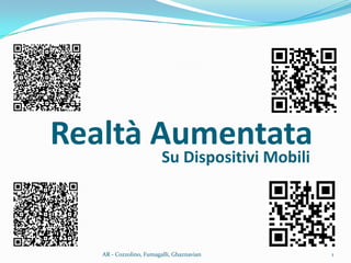 Realtà Aumentata
Su Dispositivi Mobili
1AR - Cozzolino, Fumagalli, Ghaznavian
 