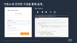 © 2018, Amazon Web Services, Inc. or its Affiliates. All rights reserved. Amazon Confidential and Trademark
기본UI 와 간단한 구성을 통해 쉽게..
 