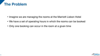 • Imagine we are managing the rooms at the Marriott Lisbon Hotel

• We have a set of operating hours in which the rooms ca...