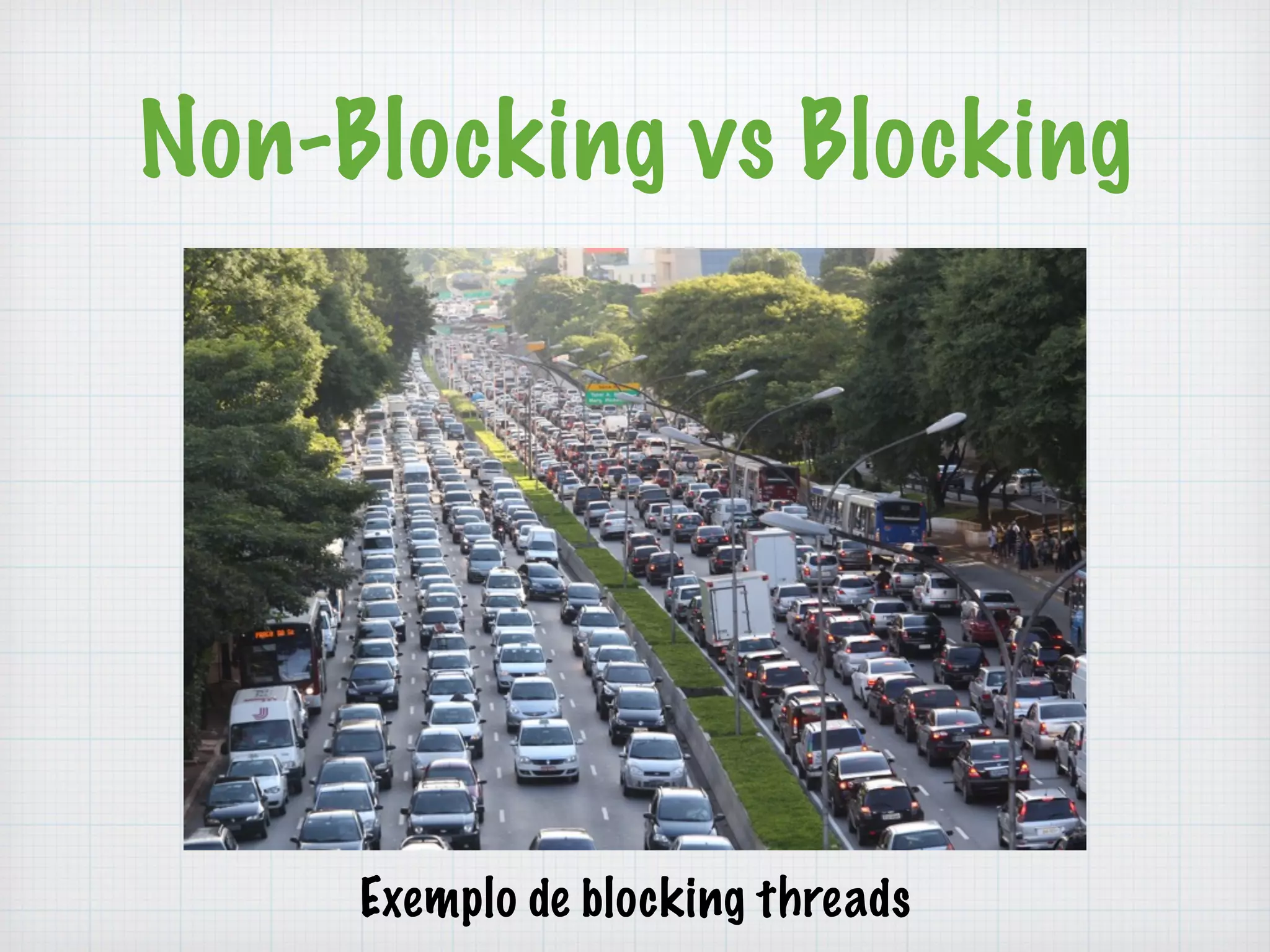 Non-Blocking vs Blocking 
Exemplo de blocking threads 
 