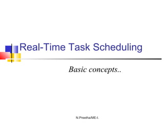 Real-Time Task Scheduling
N.Preetha/ME-I.
Basic concepts..
 