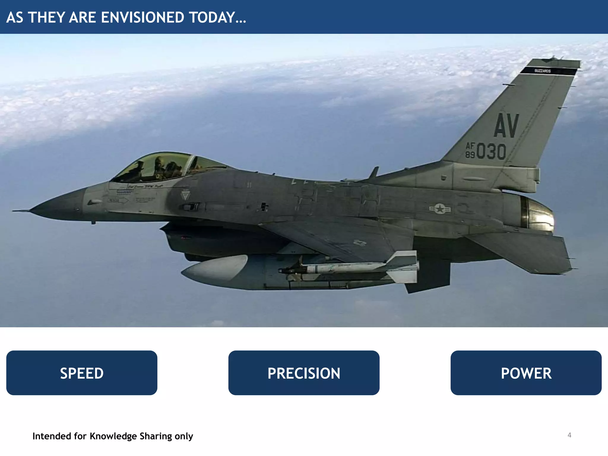 AS THEY ARE ENVISIONED TODAY…
Intended for Knowledge Sharing only 4
SPEED PRECISION POWER
 