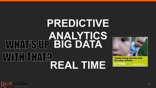 PREDICTIVE
ANALYTICS
 BIG DATA

REAL TIME
             15
 