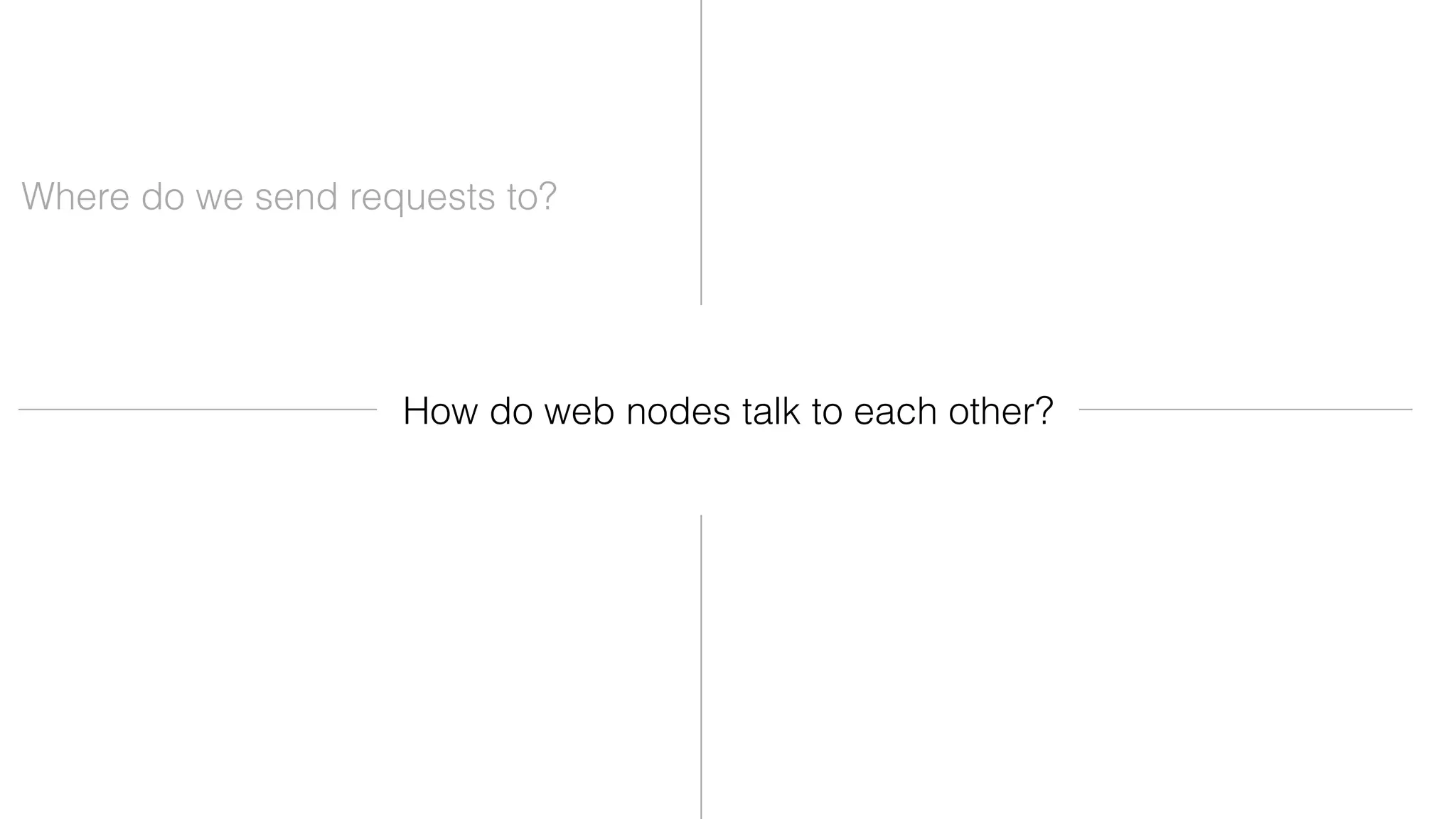 Where do we send requests to?
How do web nodes talk to each other?
 