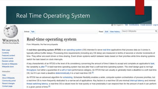 Real Time Operating System
 