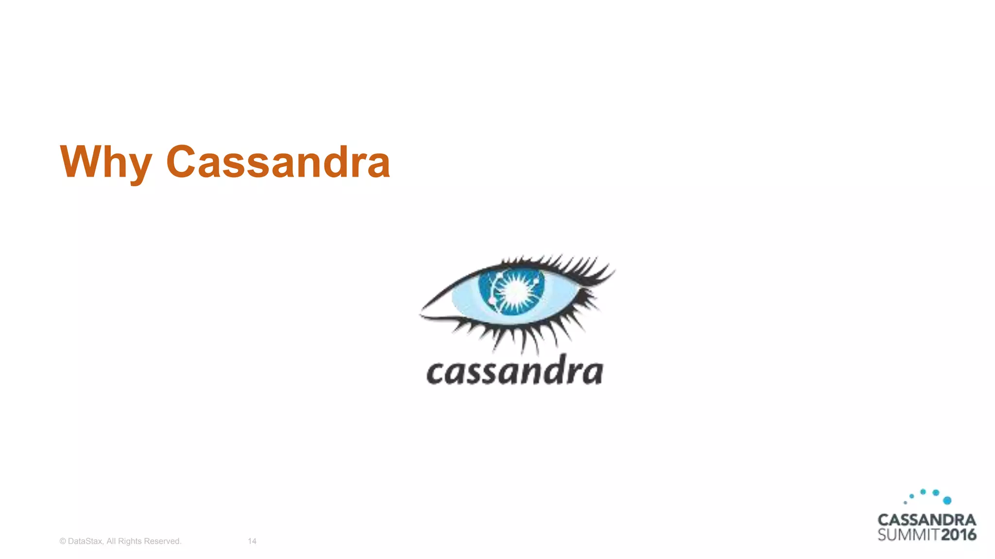 Why Cassandra
© DataStax, All Rights Reserved. 14
 