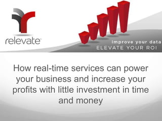 How real-time services can power 
your business and increase your 
profits with little investment in time 
and money 
 