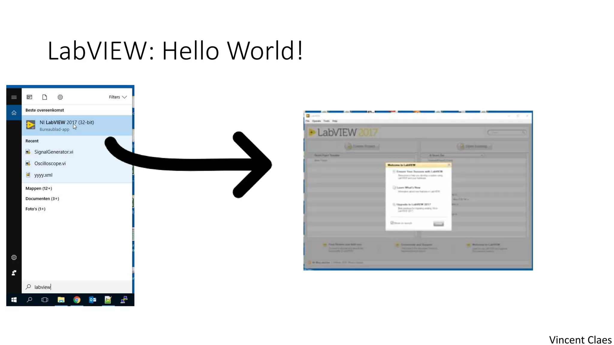 LabVIEW: Hello World!
Vincent Claes
 