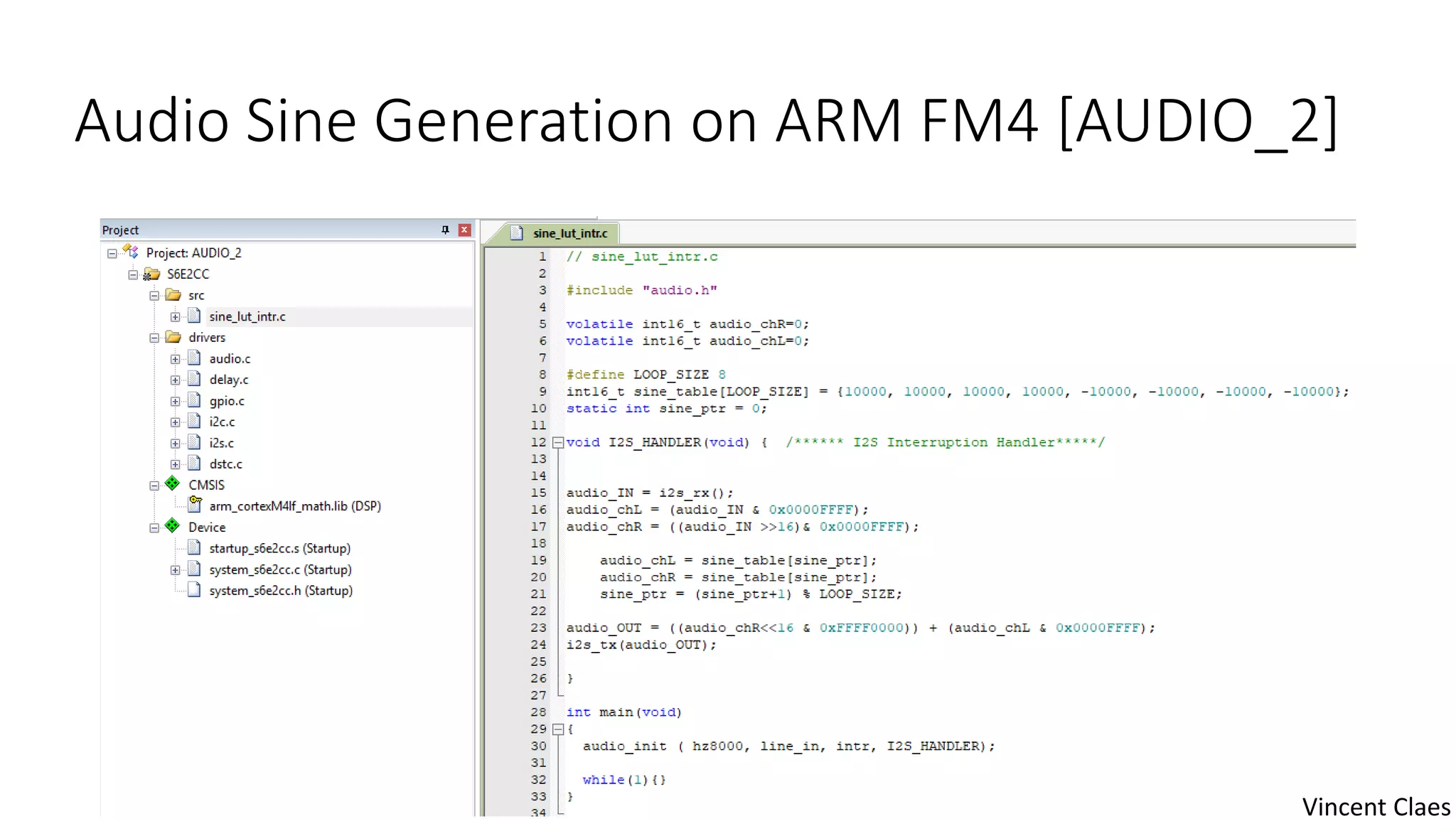 Audio Sine Generation on ARM FM4 [AUDIO_2]
Vincent Claes
 